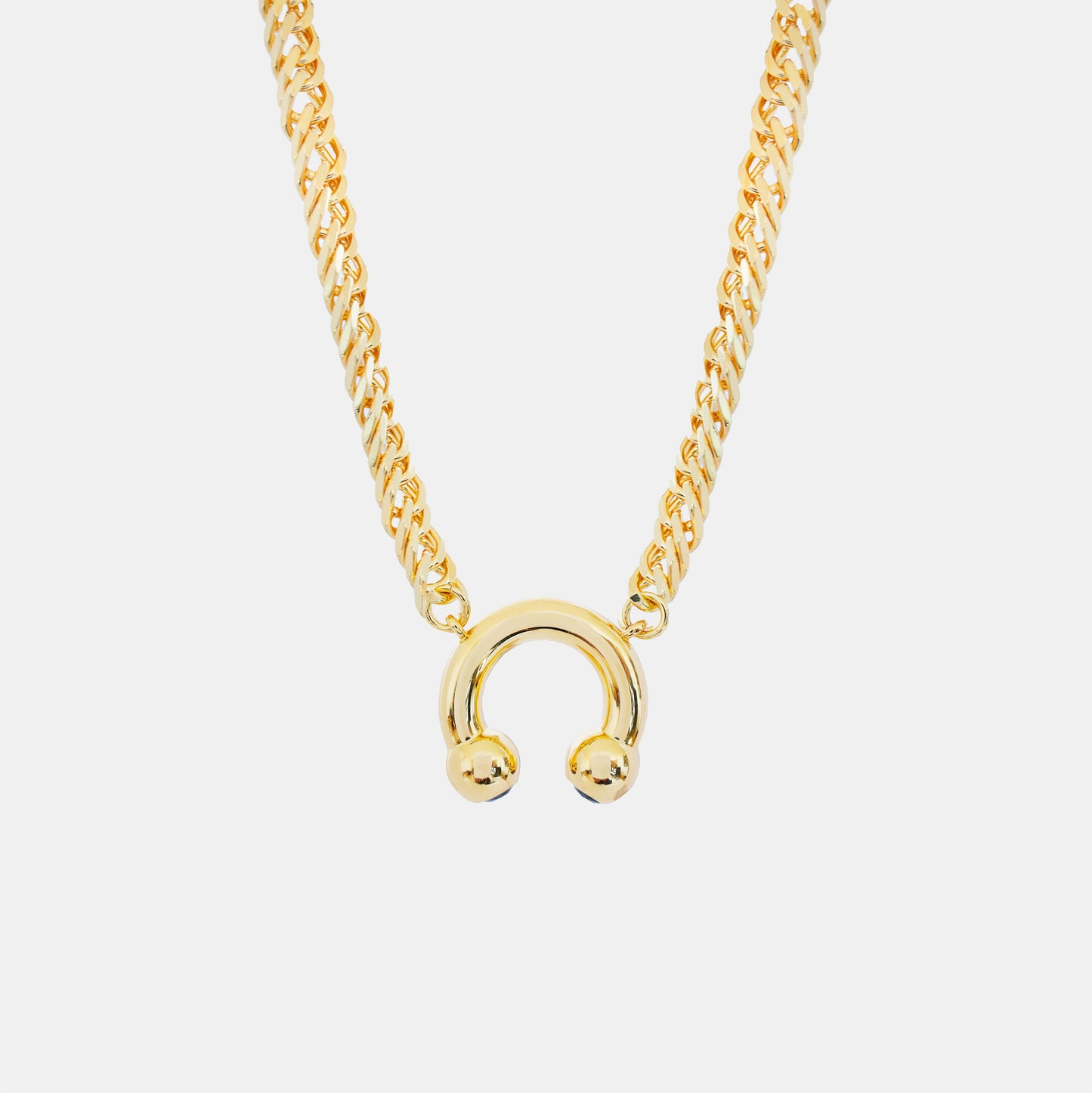 Prince Albert Pendant Chunky Necklace - Gold