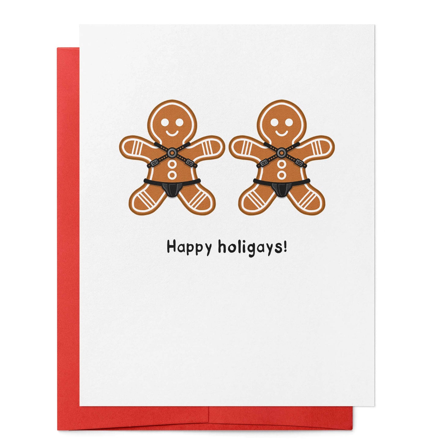 Christmas Card - Happy Holigays Gingerbread Men